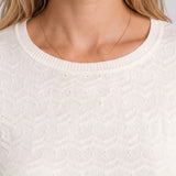 3/4 Sleeve Knit Top w/ Rib Trim (Liverpool)