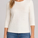 3/4 Sleeve Knit Top w/ Rib Trim (Liverpool)