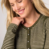 Long Sleeve Knit Henley Top w/ Sweater Trim (Liverpool)