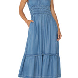 Smocked V Neck Maxi Dress (Liverpool)