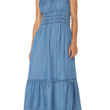 Smocked V Neck Maxi Dress (Liverpool)