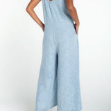 Wide Leg Crop Jumpsuit w/ Adjustable Straps (Liverpool)