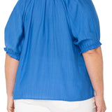 Half Placket Short Sleeve Blouse (Liverpool) (Plus)