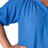 Half Placket Short Sleeve Blouse (Liverpool) (Plus)