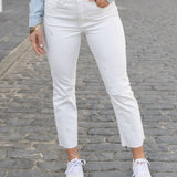 FINAL SALE ~ GRACE & LACE Distressed Straight Crop Jean (Riley)