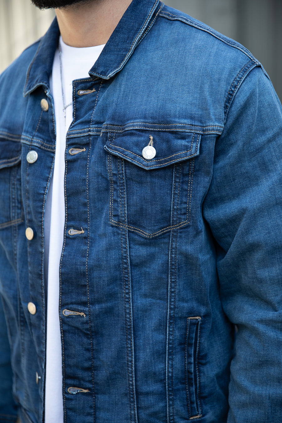 Buy MONTREZ Full Sleeve Men Denim Jacket (Small, Dark Blue) at Amazon.in