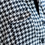 PLUS DEX Button Front Houndstooth Shacket