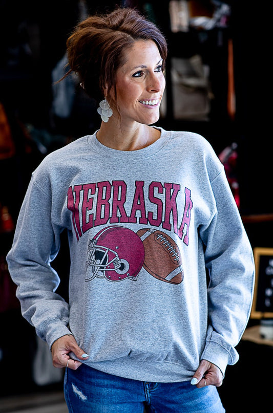 "Nebraska" Football Graphic Sweatshirt
