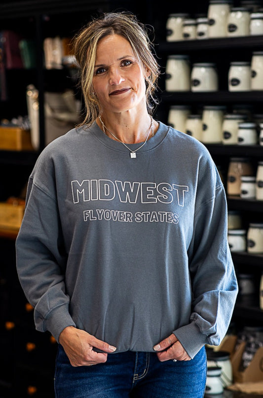 "Midwest Flyover States" Graphic Sweatshirt