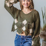 Collared Crochet Sweater Top