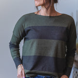 Chunky Stripe Drop Shoulder Sweater