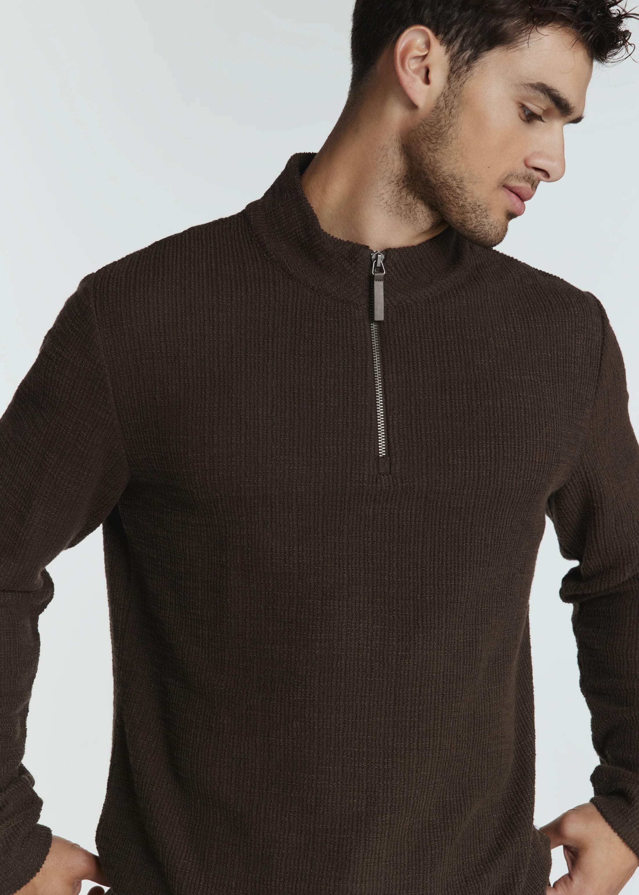 Monterey Textured Quarter Zip Pullover (7 Diamonds)