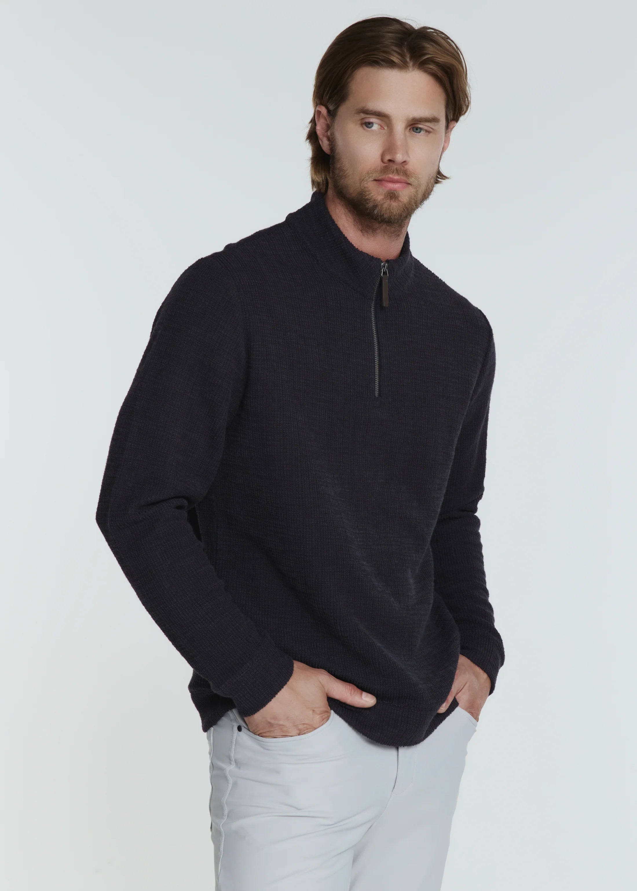 Monterey Textured Quarter Zip Pullover (7 Diamonds)