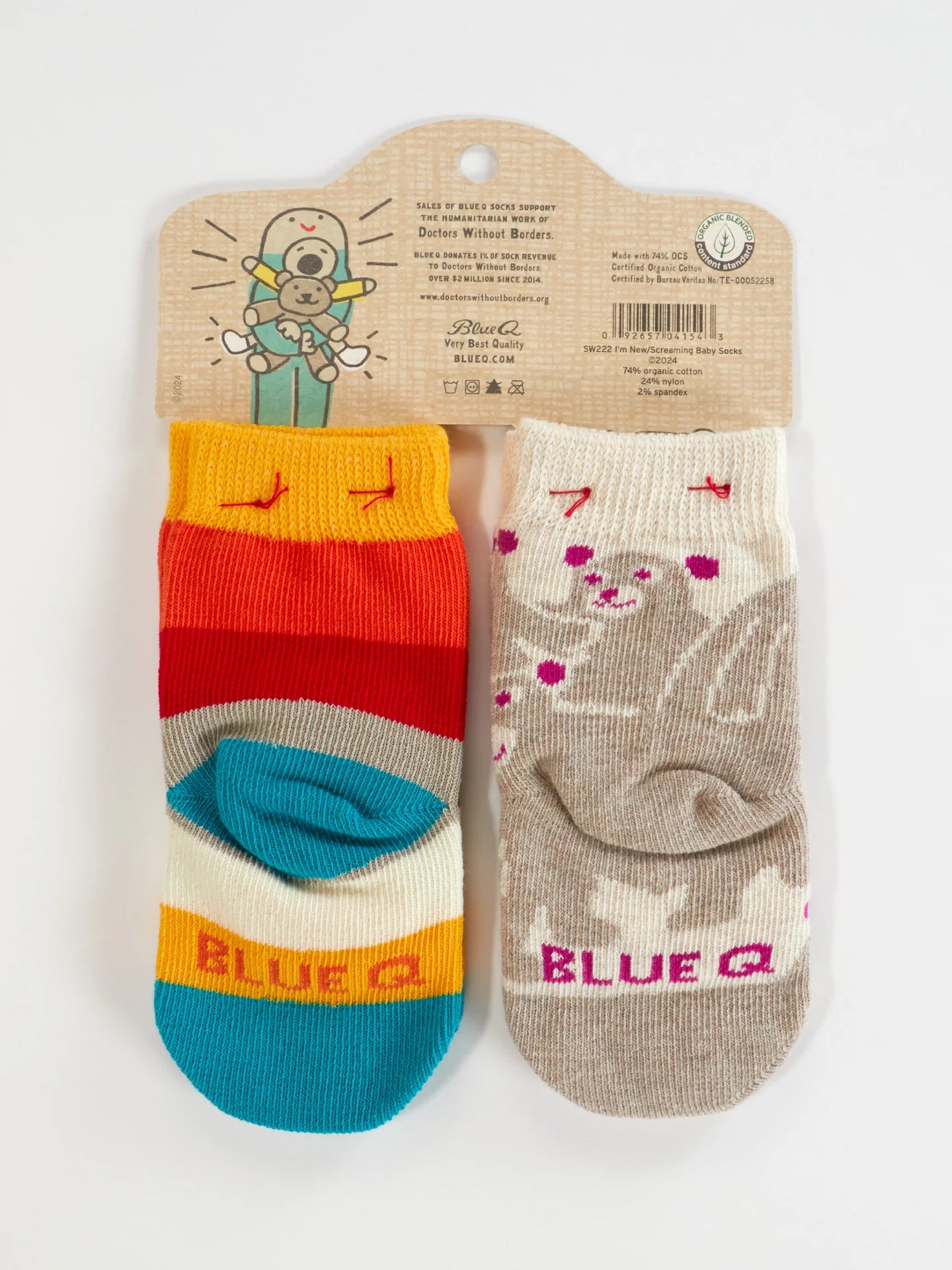"I'm New/Screaming" Baby Socks (Blue Q)