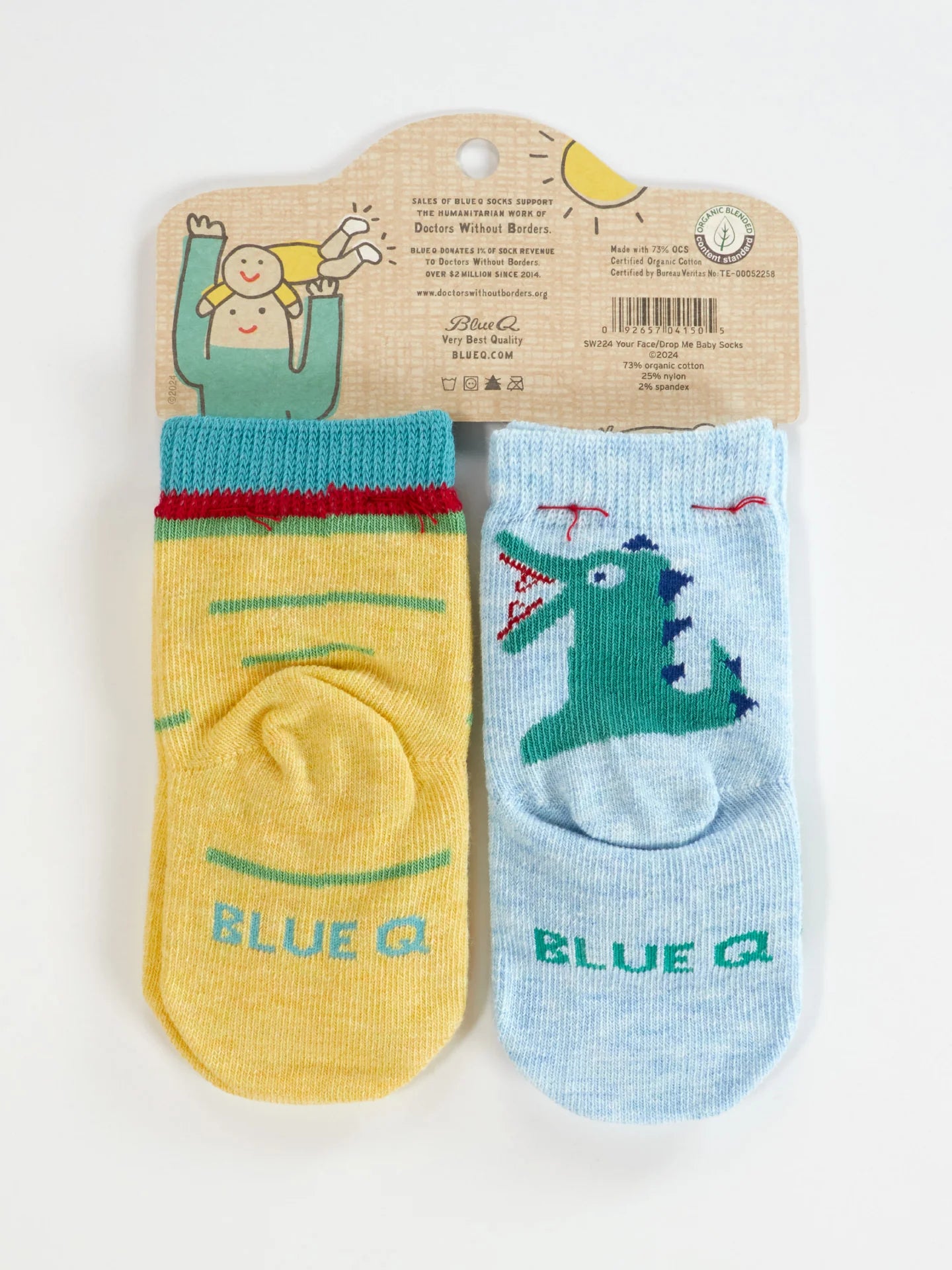 "I Love Your Face/If You Drop Me" Baby Socks (Blue Q)