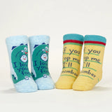 "I Love Your Face/If You Drop Me" Baby Socks (Blue Q)