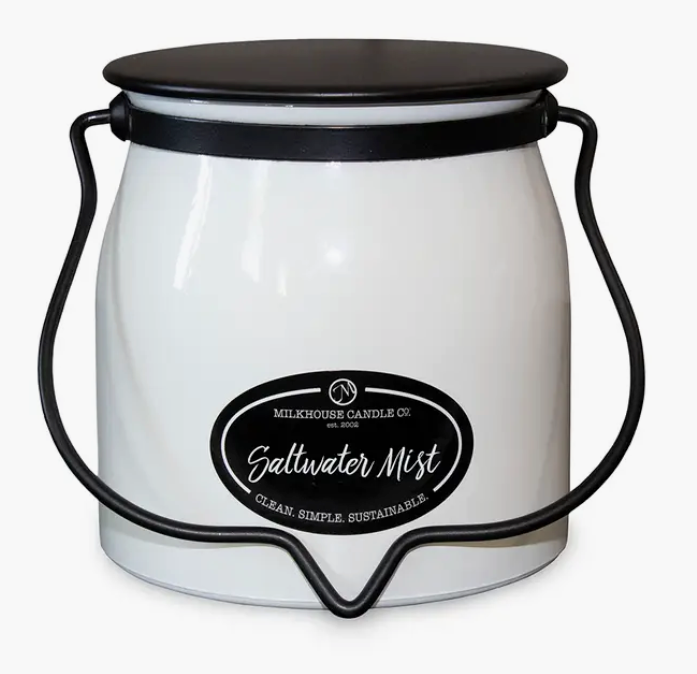 MILKHOUSE  16 Oz. Butter Jar Candle (Saltwater Mist) (LOCAL PICKUP ONLY)