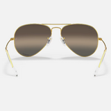 RAY-BAN Aviator Chromance Sunglasses (Legend Gold w/Polar Clear Gradient)