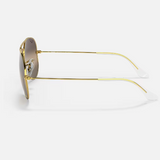 RAY-BAN Aviator Chromance Sunglasses (Legend Gold w/Polar Clear Gradient)