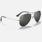 RAY-BAN Aviator Large Metal Mirror Sunglasses (Silver w/ Grey Mirror)