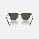 RAY-BAN New Clubmaster Sunglasses (Black on Arista w/ Green)