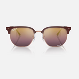 RAY-BAN New Clubmaster Sunglasses (Bordeaux on Rose Gold w/ Polar Wine)