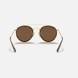RAY-BAN Round Double Bridge Sunglasses (Arista w/B-15 Brown)