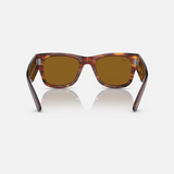 RAY-BAN Women's Mega Wayfarer Classic Sunglasses (Striped Havana w/Brown)