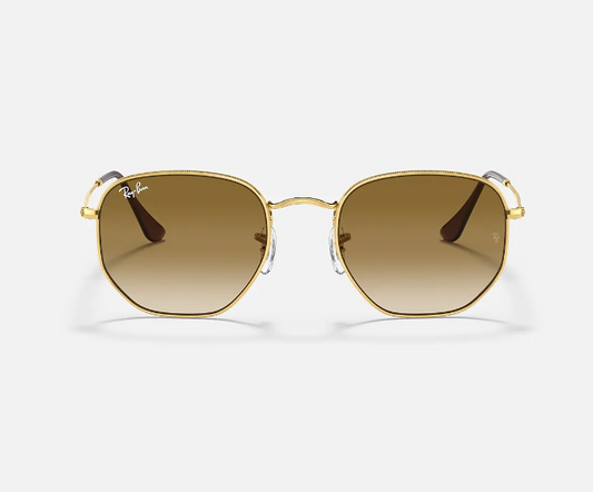 RAY-BAN Hexagonal Sunglasses (Arista w/ Clear Gradient Brown)