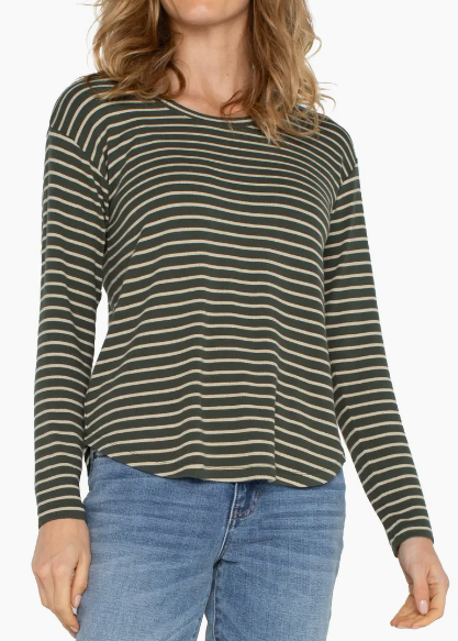 Striped Long Sleeve Knit Top (Liverpool)