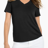 Short Sleeve V Neck Knit Tee (Liverpool)