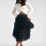 Layered Tullle Midi Skirt