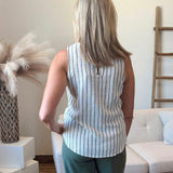 Contrast Stripe Tank Blouse