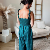 Smocked Floral Jumpsuit