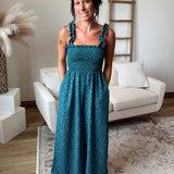 Smocked Floral Jumpsuit