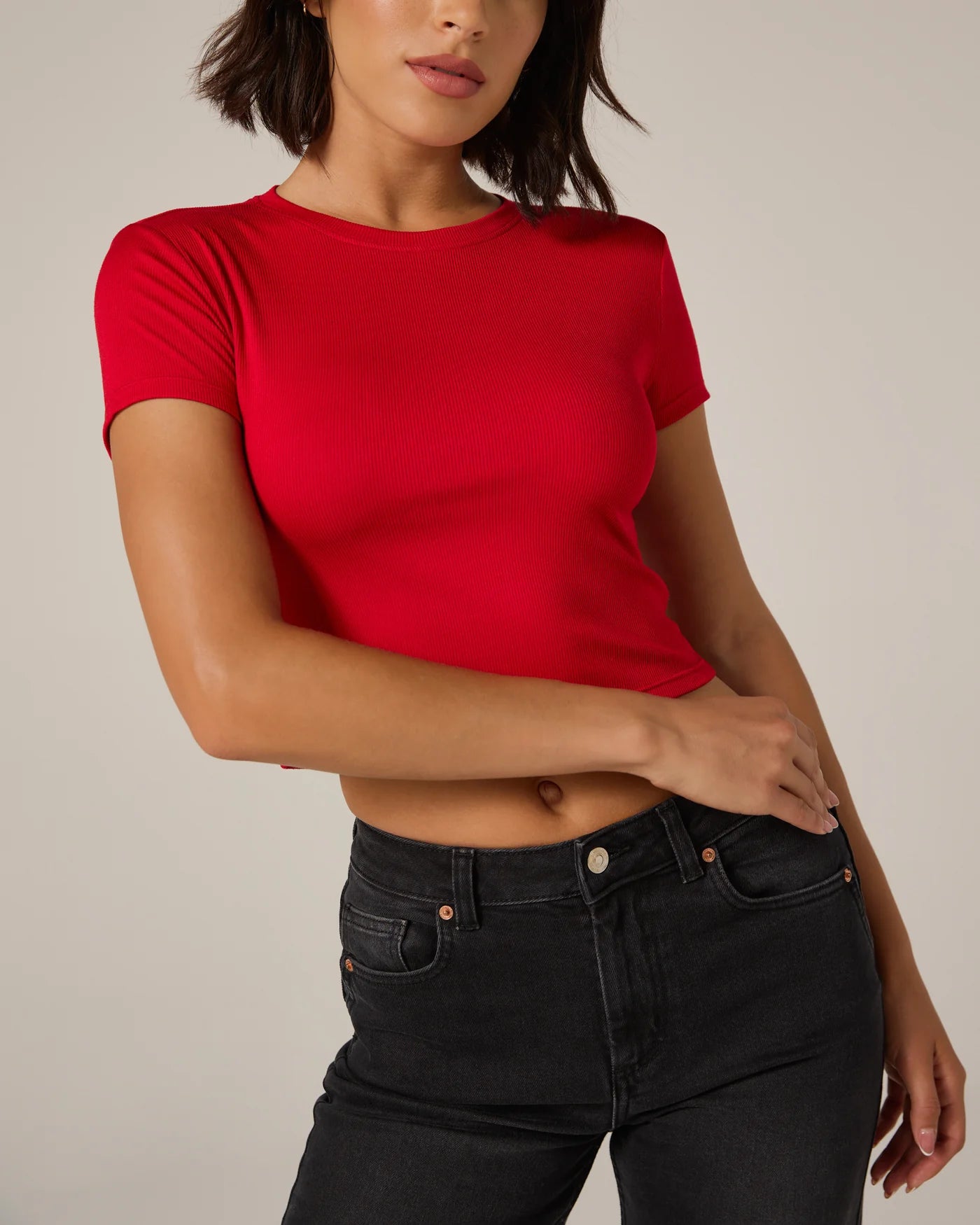 Core Ribbed Crop Tee (7 Diamonds)