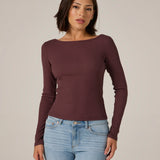 Modal Ribbed Boatneck Top (7 Diamonds)