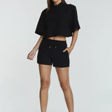 1 Ellis Short Sleeve Crop Top (7 Diamonds)