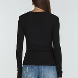 Modal Long Sleeve Ribbed T-Shirt (7 Diamonds)