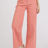 Twill Patch Pocket Wide Leg Pant