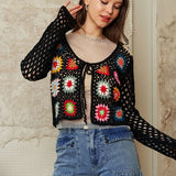 Tie Front Crochet Cardigan