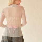 Lace Dotted Sheer Mesh Layering Top