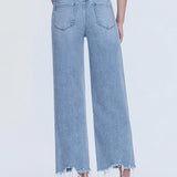 Olivia Frayed Hem Wide Leg Ankle Jean  (Vervet)