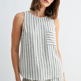 Contrast Stripe Tank Blouse