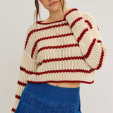 Open Knit Cropped Sweater