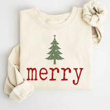 "MERRY" Fleece Graphic Sweatshirt
