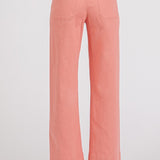 Twill Patch Pocket Wide Leg Pant