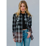 Bleach Dipped Plaid Flannel