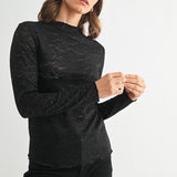 Lovely In Lace Mock Neck Top