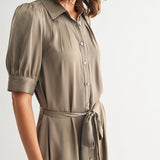 Tie Waist Shirt Dress
